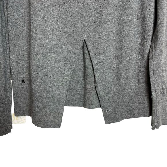 Lululemon Sunset Savasana Sweater Womens 8 Gray Merino Wool Open Back Pullover - Picture 10 of 14